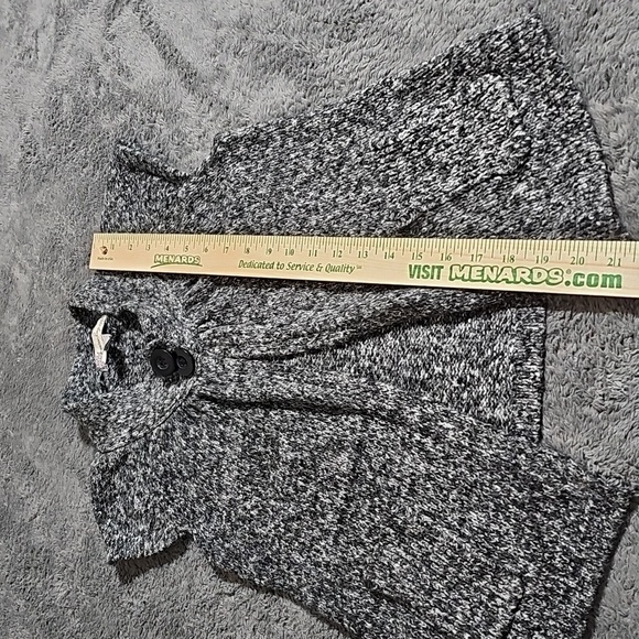 American Rag Cap Sleeve Cardigan Sweater Vest Grey Black White 2 Pockets Size S - Picture 6 of 6